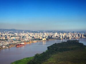 Vista panorâmica de Porto Alegre, Brasil.